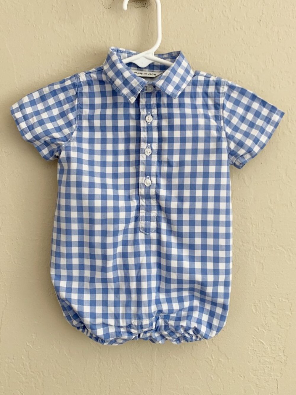 Janie and Jack Gingham Romper • 3-6 Months